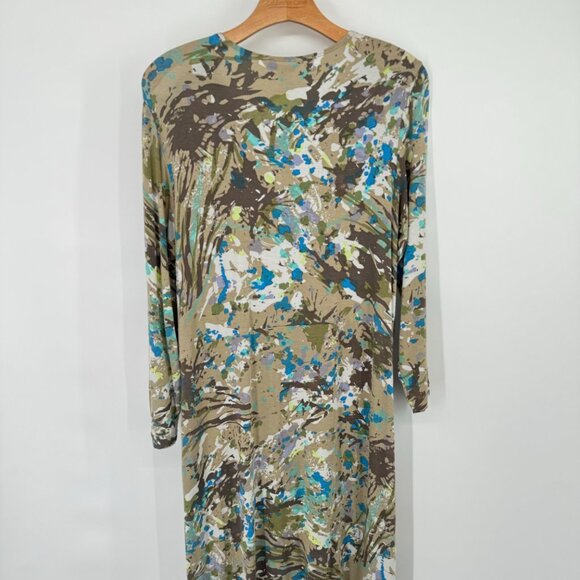 Cabi Long Sleeve V-Neck Dress Size Large  Jersey knit abstract pattern New - Picture 13 of 13